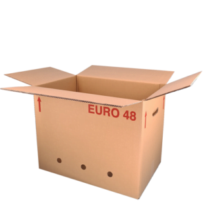 Hele Eurodoos 48 - 60x40x48 CM met gat van zware kwaliteit - Per 165 stuks (pallet)